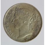 Hong Kong silver 20 Cents 1884 VF-GVF