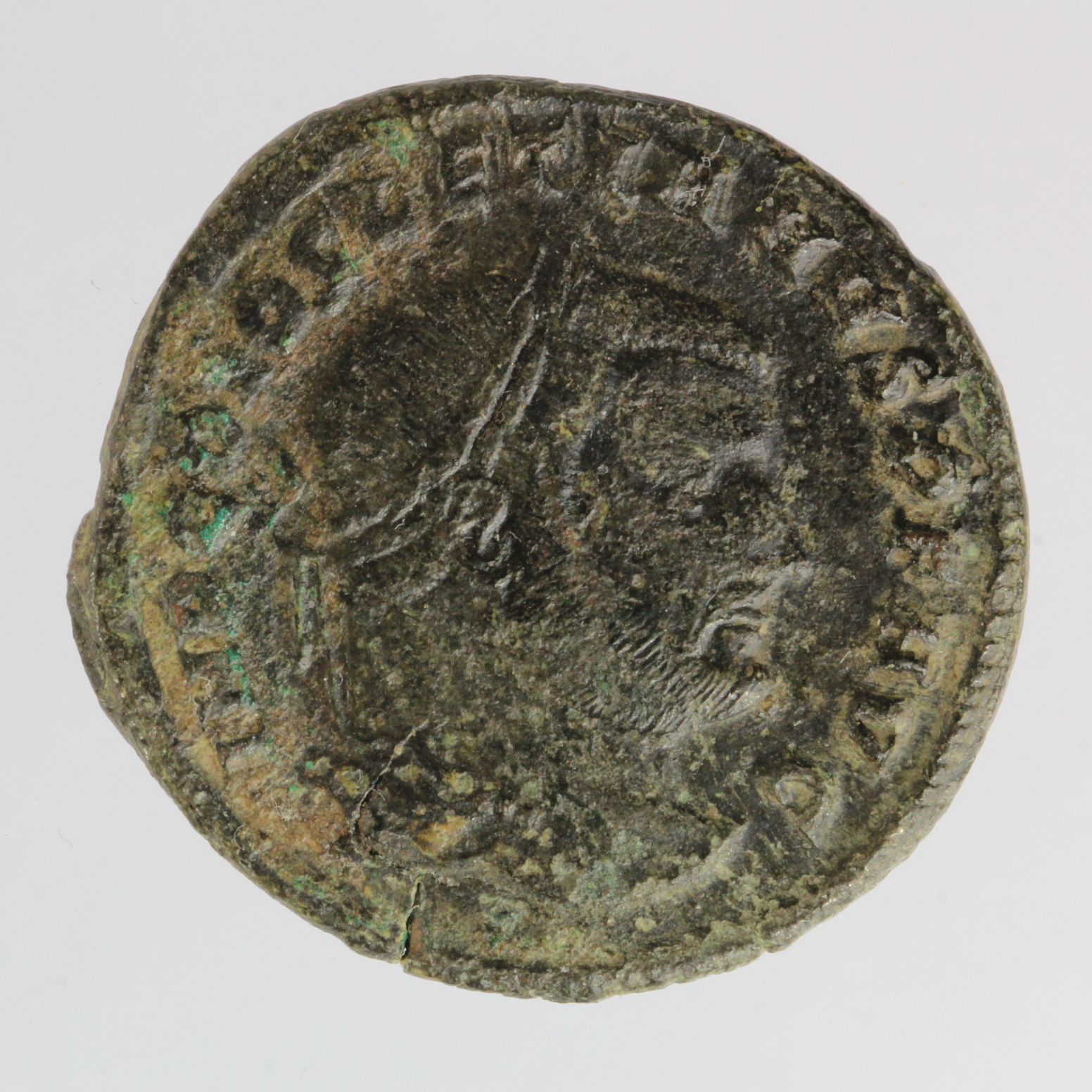 Diocletian billon follis, Rome Mint 302-305 A.D., obverse:- Laureate bust right, reverse reads:- SAC