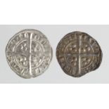 Edward I London silver pennies (2): Class 6b cleaned VF-GVF ex-Gorefield Hoard, and Class 7a rose on