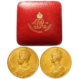 British Commemorative Medal, gold d.30.5mm, 15.9g: Coronation of George V 1911, official Royal