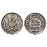 British North Borneo silver 25 Cents 1929H, nEF