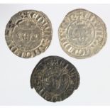 Edward I London silver pennies (3): Class 1d VF, Class 2b VF, and Class 3 chipped aVF; with