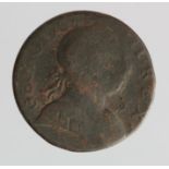 Countermarked Coin: George III Halfpenny (or evasion) Fair, marked with a large 'B' in circle.