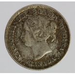 Canada silver 5 Cents 1891 VF