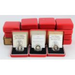 GB One Pound Silver Proofs (18) Piedfort issues 1983, 84 (no certificate), 85x2, 87, 88x2, 89x2,