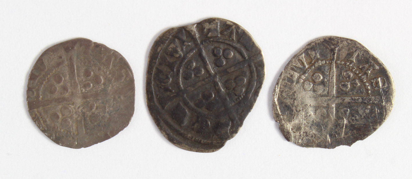 Mediaeval English silver minors x 3 all could probably be identified, average GF [3]