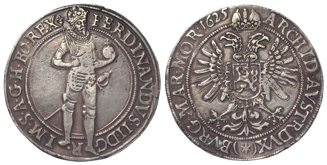 Bohemia, Ferdinand II silver Thaler 1625, Kuttenberg Mint (Kutná Hora, Czech Republic), KM#355,