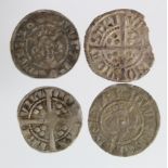 Edward I Newcastle-upon-Tyne silver pennies (4): Class 3e GF, ditto chipped GF, Class 9 GF, and