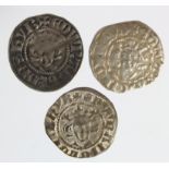 Edward I Bury St Edmunds silver pennies (3): Class 9b1 off-centre GF, S.1417 toned GF, and another