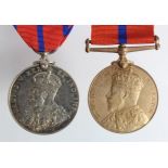 Metropolitan Police Coronation Medals, 1902 in bronze (PC E Craig W Div) and 1911 in silver (PC E