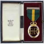 Efficiency Decoration QE2 with Territorial clasp, dated 1959. In Royal Mint case