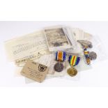 BWM & Victory medals to 118897 Gnr. E W Degude RA comes with a selection of service documents,