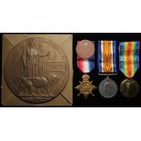 1915 Star Trio, Death Plaque and Casualty Scroll to R-11548 Pte Christopher Bate K.R.Rifle Corps.