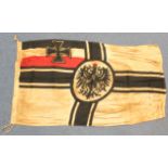 Imperial German War flag, approx 5x3 feet, service wear.