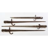 Bayonets - French 1874 Gras Epee, No Scabbard, rusted x 2. Japanese Arisaka WW2 Patt 1897, no