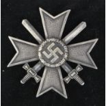 German War Merit Cross with swords 1st class pin back (marked 20 on pin) in fitted case