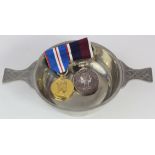 RAF QE2 LSGC Medal (Sgt A J Pirrie (B8201860) RAF). Golden Jubilee Medal 2002. Plus a presentation