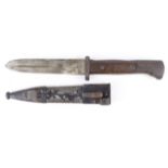 German WWI trench knife converted from German bayonet with modified scabbard. Interesting item found