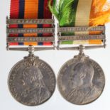 QSA with bars CC/OFS/Tra (1693 Pte W Bowers 22nd Coy 2nd Impl Yeo) and KSA with bars SA01/SA02 (1693