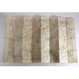 WW1 trench map Bray Sur Somme Trenches corrected 24.6.18 cotton back some light age wear.
