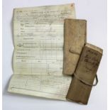 Victorian Army Soldiers Service Books to 3341 Pte. John Weverux, Suffolk Regiment. Enlisted 15.9.