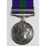 GSM GVI with Palestine 1945-48 clasp (804319 Pte W Deacon, Border).