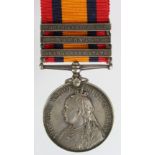 QSA with 3 clasps OFS/TR/SA02 to 3809 Pte E. Warren 3rd Hussars. With copy medal roll