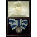 Jubilee Medal 1897 in silver with female ribbon, in original Wyon case.