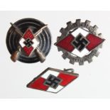 German Hitler Youth badges 3x types inc Marksman.