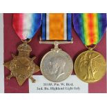 1915 Star Trio to 21155 Pte W Bird H.L.I. Served 2nd Bn. (3)