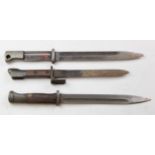 Bayonets - Belgian M1965 FAL Export, no scabbard. German Model 1884/98 wood grips, no scabbard and a