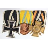 German Iron Cross 2nd Class WW1, Kingdom of Saxony Friedrich August Medal in bronze for War Service,