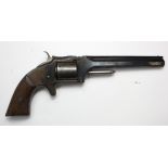 19th century US .32 old model Smith and Weston rim fire revolver.