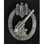 German Luftwaffe Panzer Assault badge, maker marked to reverse but needs cleaning to view, in fitted