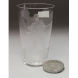 Boer War Souvenirs comprising an 1899-1900 white metal medal and an etched glass, both showing "a