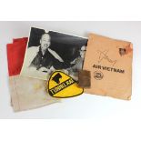 American Vietnam "Tunnel Rat" sleeve badge & Zippo lighter with Vietnam war markings plus ephemera &