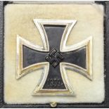 German WW2 cased Iron Cross 1st class three piece construction unmarked.