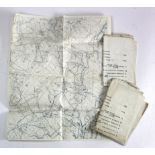 WW1 paper message maps with trenches all of France showing various trench lines 3 of. In good