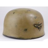 German Luftwaffe Paratroopers helmet with single decal complete with lining and chin strap.
