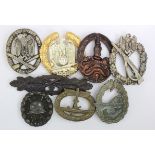 German Nazi badges, various types, all copies / some damaged. (8)