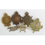 Cap badges, all Cyclist Battalions, Army Cyclist Corps, 25 County of London Cyclists, City of London