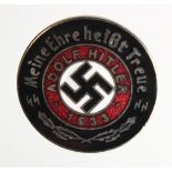 German SS version of Party Political badge with Meine Ehre Heist Treue motto added