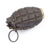 WW1 Mills No.5 Mk.1 hand grenade with brass 1916 dated base plug. Deactivated.