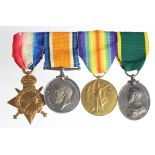 Group mounted as worn - 1915 Star Trio (1871 Sjt T Nicholson 1-Sco. H). (W.O.CL.II on pair), with GV