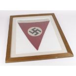 German N.S.D.A.P. Pennant, mounted for display 40X56 cm.