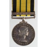 Africa General Service Medal QE2 with Kenya clasp to (22837563 Spr R Batigan RE).