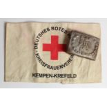 German Red Cross armband and belt buckle WW2.