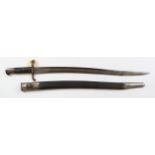 Bayonet - British Pattern 1856 Sword Bayonet. Blade 23". Ricasso with WD mark, bend test and dated