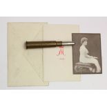 WW1, 1914 Princess Mary Gift Bullet Pencil (interior pencil missing), Photograph of the Princess