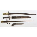 Bayonets - French 1884 Gras Epee, no Scabbard, July 1878 St Etienne. French Model 1866 Sabre Bayonet